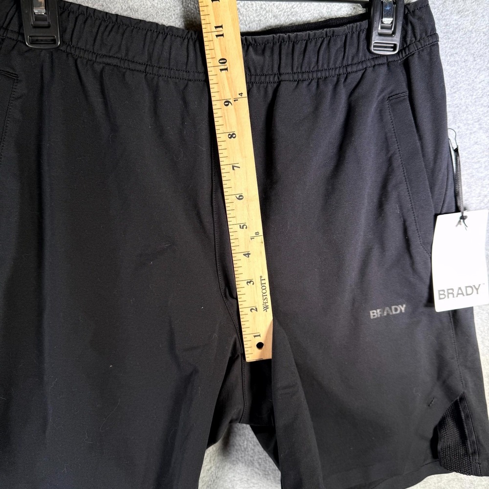 Brady Brand Athletic Shorts Men's Small Black Elastic Waist Workout Pull On - Picture 5 of 11